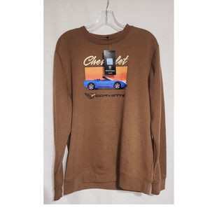 corvette brown sweatshirt medium men